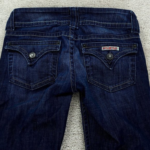 Hudson Jeans Womens 26 Blue Stretch Boot Cut Bell Bottom Skinny Flap Pockets - Picture 9 of 10